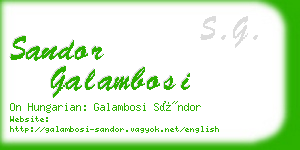 sandor galambosi business card